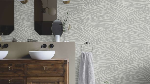 Rasch non-woven wallpaper lines silver metallic 608342