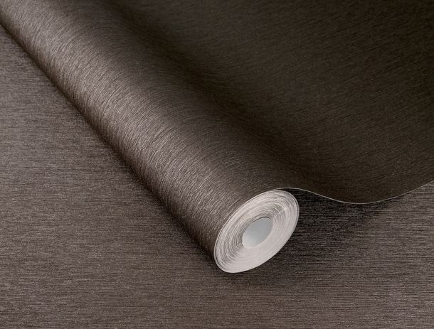 Rasch non-woven wallpaper plain grey brown metallic 608625