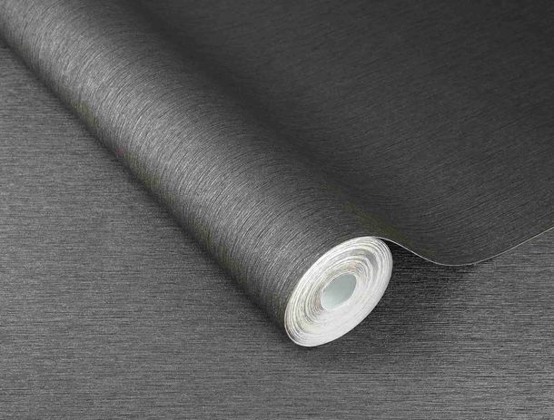 Rasch non-woven wallpaper plain dark grey gloss 608694