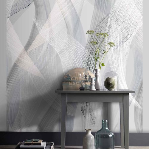 Digital print Elle Leaf Pattern Abstract Gray 2271-10