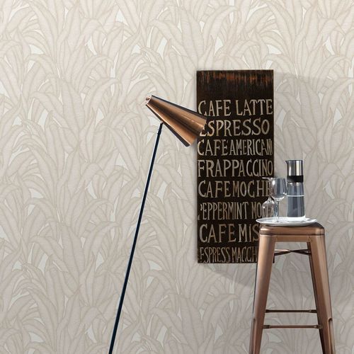 Wallpaper Guido Maria Kretschmer leaf pattern cream beige