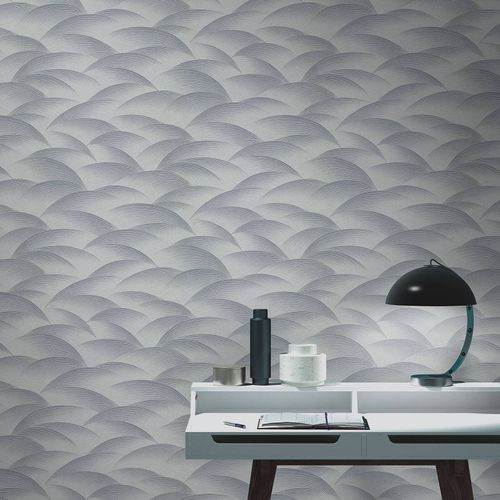 Wallpaper Guido Maria Kretschmer waves silver metallic