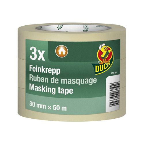 3 x DUCK fine crepe 30mmx50m masking painter's tape