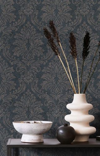 Non-woven wallpaper GZSZ ornaments black brown 34814