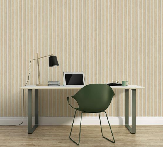 Non-woven wallpaper 39109-7 Beige White Wood Panels