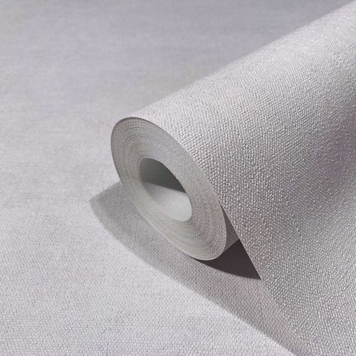 Non-woven wallpaper textile look plain pink-grey 34420