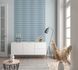 Non-woven wallpaper plaster look 3D effect light blue 34478 1