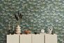 Non-woven wallpaper flowers grasses petrol white 39423-2 1