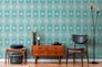 Non woven wallpaper Lines Graphic Turquoise White 39532-1 4