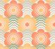 Non woven wallpaper waves retro apricot green 39539-4 2