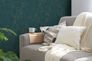 Vliestapete Shabby Putzoptik Petrol Kupfer Metallic 3951-22 Wohnzimmer 1