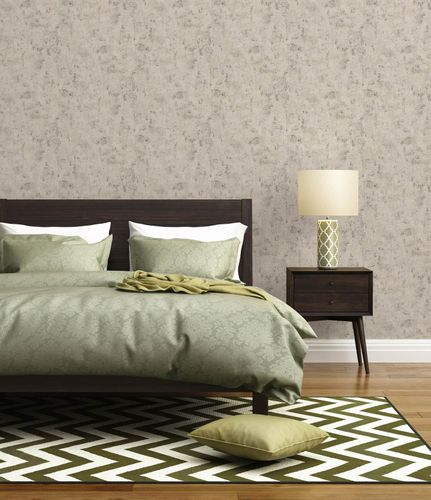 Non-woven wallpaper plaster look white silver 3951-60