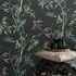 Non-woven wallpaper bamboo look black green brown 10388-15 2