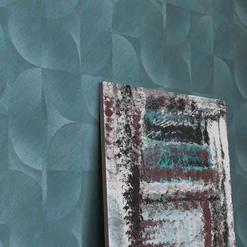 Non-woven wallpaper texture pattern turquoise 10392-19