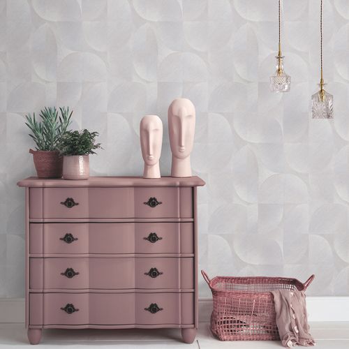 Non-woven wallpaper texture pattern circles grey 10392-38