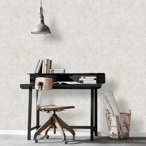 Non-woven wallpaper plaster look grey metallic 10385-31