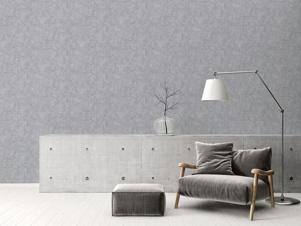 Non-woven wallpaper circles grey silver metallic 39656-5