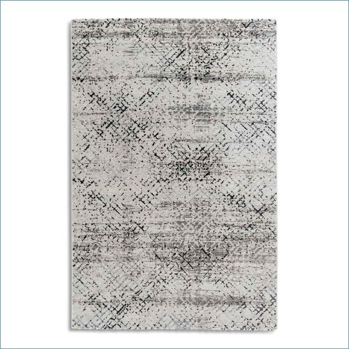 Carpet Antea grid black cream short pile Astra