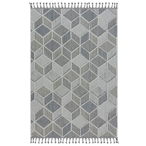 Outdoor carpet Trevi 3D look diamonds blue grey Astra