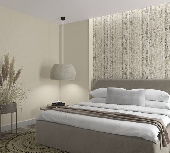 Non-woven wallpaper stone look beige cream 33351