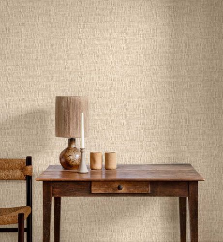 Non-woven wallpaper Rasch wood look beige gold 720655