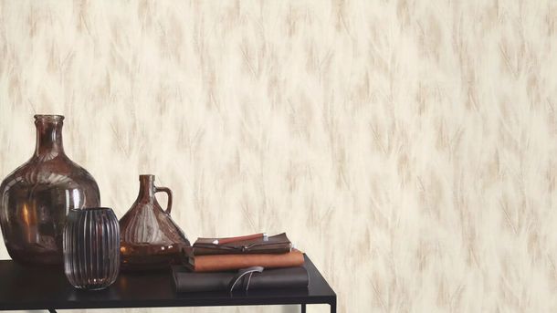 Non-woven wallpaper Rasch leaves beige cream 486247