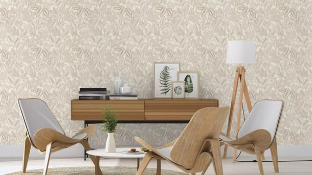 Non-woven wallpaper Rasch jungle cream brown 692419