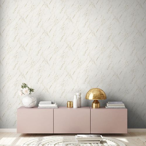 Vliestapete Marmor Effekt Creme Beige Metallic 39336-3 Zimmer