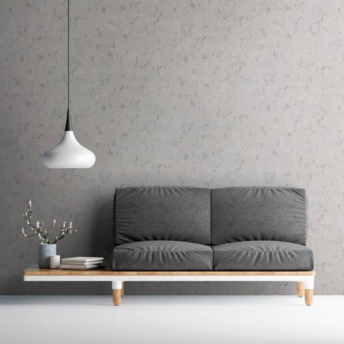 Non-woven wallpaper concrete look beige grey silver 39387-3