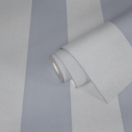 Non-woven wallpaper stripes grey blue 3979-35