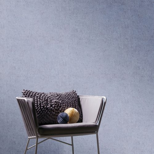 Non-woven wallpaper concrete used look blue 10418-43