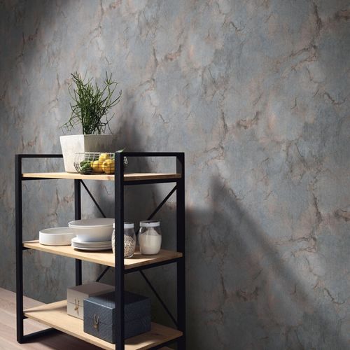 Non-woven wallpaper stone look grey beige 10360-47