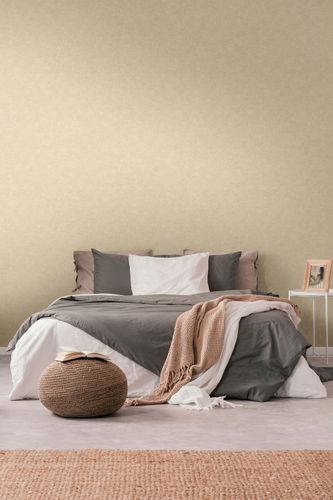 Vliestapete Textil Optik Einfarbig Beige 39565-5 Raum