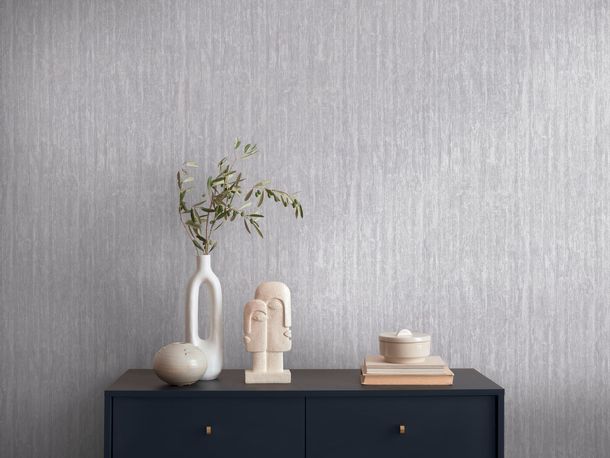 Non-woven wallpaper wood shabby grey silver 39561-2