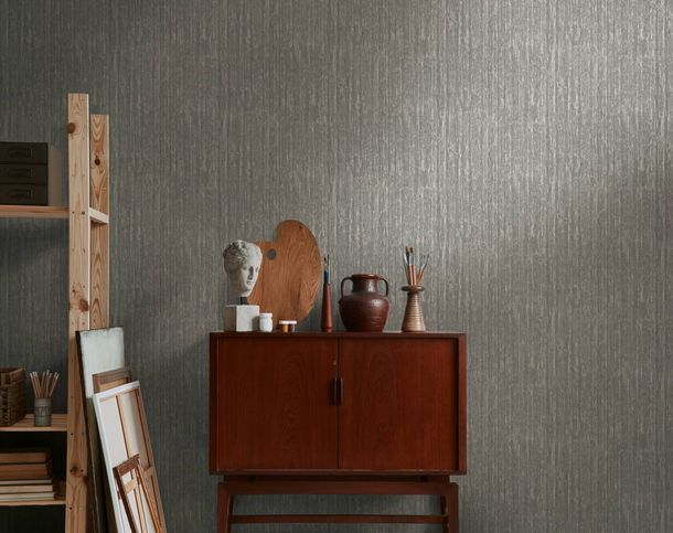 Vliestapete Holz Shabby Braun Grau Gold Metallic 39561-5 Raum