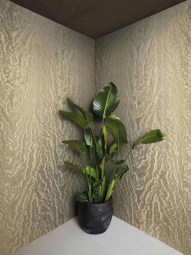 Non-woven wallpaper silk look waves gold metallic 86541