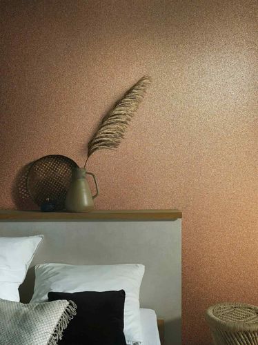 Non-woven wallpaper plain texture orange glitter 86556