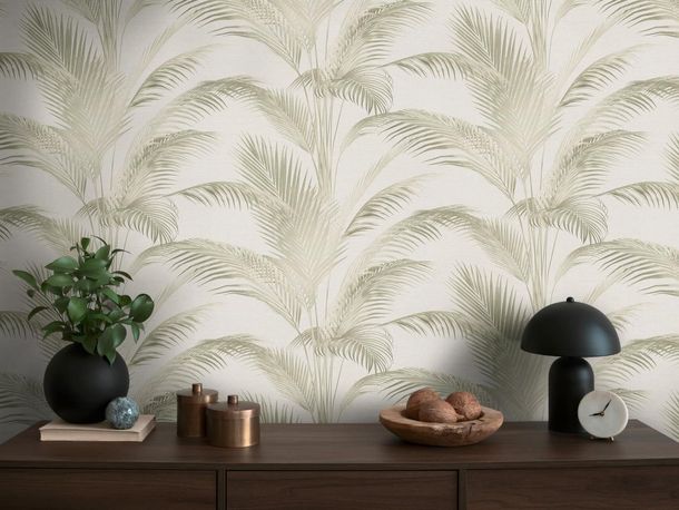 Non-woven wallpaper Michalsky Tropical Cream Green 39980-2