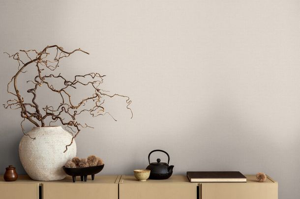 Non-woven wallpaper Michalsky plain beige cream 39986-2