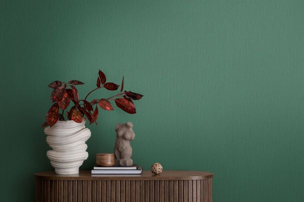 Non-woven wallpaper Michalsky plain green blue 39986-4