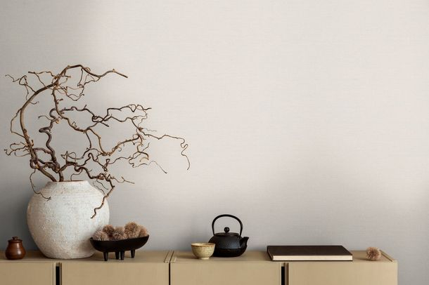 Non-woven wallpaper Michalsky linen look white 39989-3