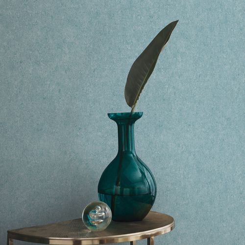 Non-woven wallpaper plain plaster look blue 10430-08