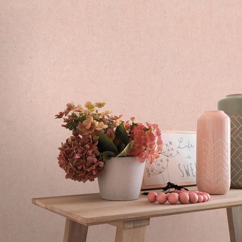 Non-woven wallpaper plain plaster look orange 10430-23