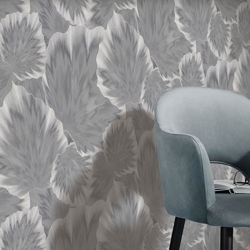 Vliestapete Floral Marmor Grau Silber Metallic 10402-10 Zimmer