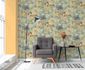 Non-woven wallpaper flowers vintage green yellow 39607-3 1