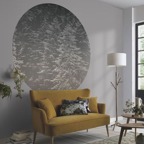 Wall mural round Guido Maria Kretschmer trees black