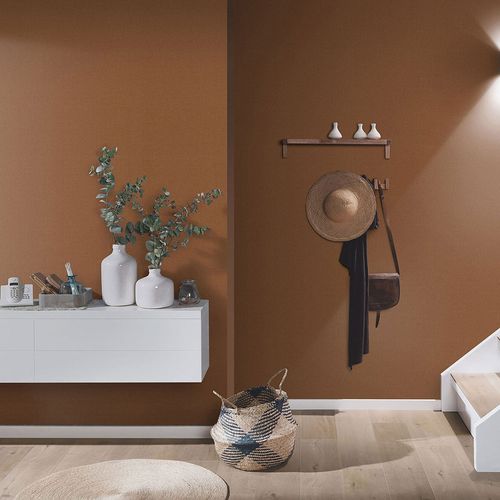 Vliestapete Elle Struktur Uni Rot Orange 10444-13 Zimmer