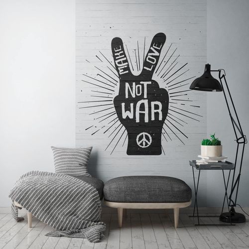 Photo Wallpaper Street Art Peace White Black 39829-1