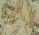 Non-woven wallpaper leaves animals green beige 78218-1 2