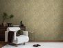 Non-woven wallpaper leaf pattern green beige 78223-1 6